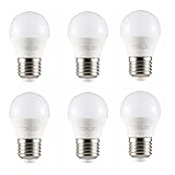 TEKLED® G45 Golf Ball DIMMABLE LED Bulbs | E27 Edison Screw | Energy Saving 5W Light Bulb 40W Incandescent Bulb Equivalent | 2700K 400LM | 6-Pack | Warm White