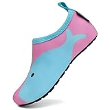 SAGUARO Niños Niña Zapatos de Agua Descalzo Barefoot Respirable Zapatos de Playa Aire Libre Calcetines de Natación Piscina Surf Mar Yoga Calzado Secado Rápido,Lavender Rosa 32/33 EU