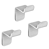 ✔ ACERO INOXIDABLE - Ganchos adhesivos para pared de baño, modernos y fabricados en una sola pieza de acero inoxidable curvado