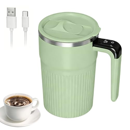 Generisch Taza de café autoconmovedora - Vaso mezclador recargable de 400 ml con pantalla de temperatura - Taza de café eléctrica portátil - Para el hogar, la oficina, los viajes, el chocolate