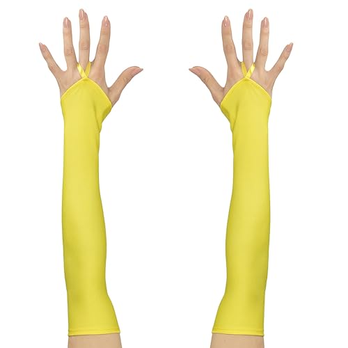 Guantes de satén sin dedos para fiestas ochenteras y noches de baile