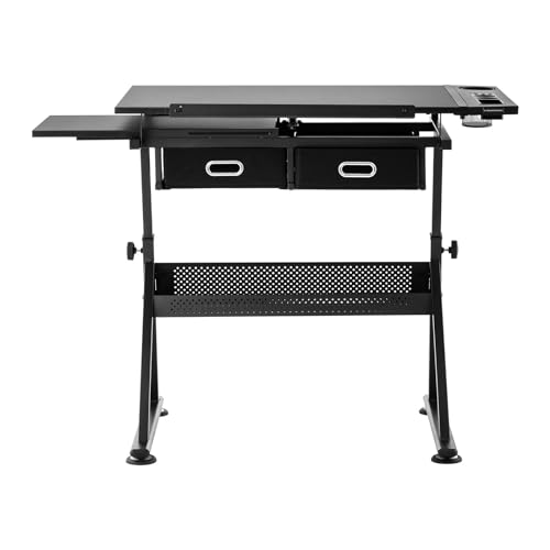Fromm & Starck Mesa De Dibujo Técnico para Escuela Oficina Star_Desk_08 (Tablero: 115 x 60 cm, Inclinación: 0-70°, Altura Regulable, con Taburete)