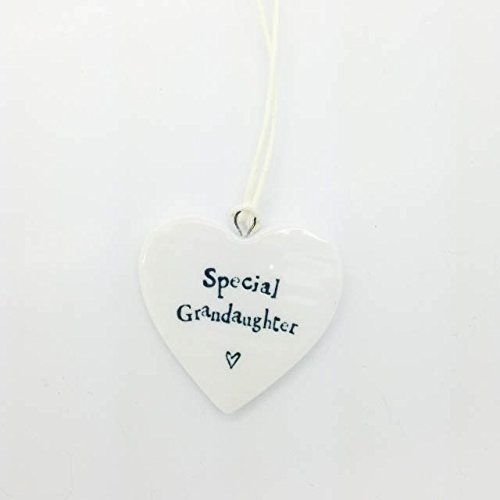 Small Porcelain Hanging Heart - Special Grandaughter