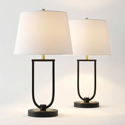 Juego de 2 lámparas de mesa 360 Lighting Pellana negras con USB