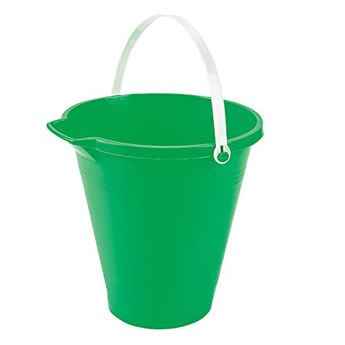 Fun Express - Green Sand Bucket - Toys - Active Play - Beach Toys - 1 Piece