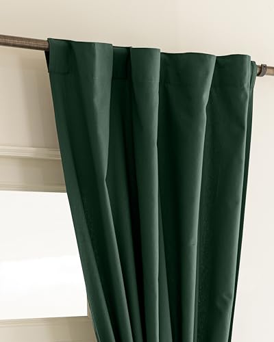 Image of THE LINEN COMPANY Solid Curtains 9 Feet Long, Duck Canvas Cotton Door Curtains for Hall & Bedroom, 9ft Set of 2, Sea Green