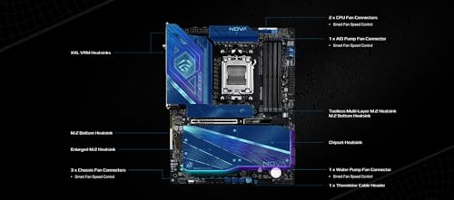 Image of ASRock X870 Nova WiFi AM5 Flagship Motherboard | AMD Ryzen 9000 /8000 /7000 | DDR5 8400+ (OC) | Dual USB4 | PCIe 5.0 | WiFi 7 | 18+2+1 Power Phase | 5GbE LAN
