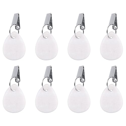 Getyjoe 8 Piezas Pesos para Manteles con Pinza, Manteles Colgantes Forma Gotita, Pinzas Mantel Mármol, para Manteles Exterior Cortina Decoración Peso Cortina Ducha