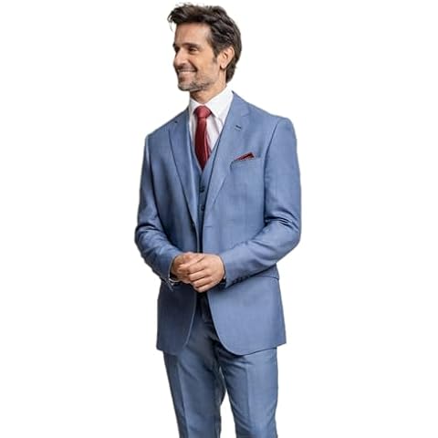 Elegant Slim Fit Sky Blue Suit Set Cover