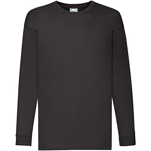 Preisvergleich Produktbild Fruit of the Loom Kinder Valueweight Langarmshirt, Schwarz, Gr.128
