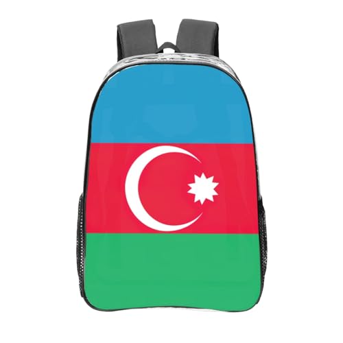 Sac à dos transparent Azerbaïdjan portable pour le sport décontracté et bureau