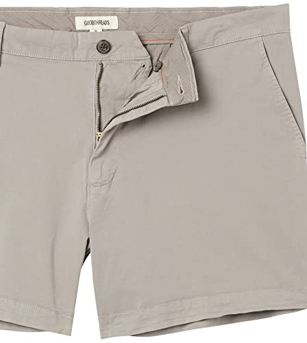 Amazon Essentials Men's Slim-Fit 5" Flat-Front Comfort Stretch Chino Shorts, Light Grey, 33 - Image 6