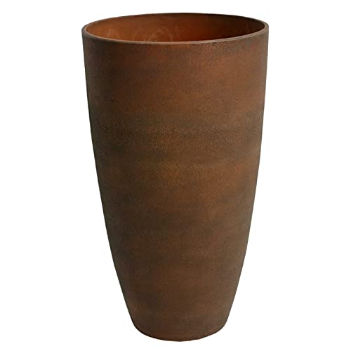 Algreen Acerra Weather Resistant Composite Vase Planter, Rust #TOP24