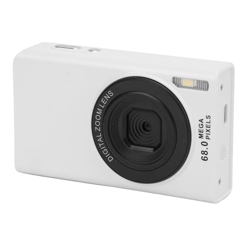 Caméra numérique 4K 68MP blanc appareil photo avec lumière intégrée
