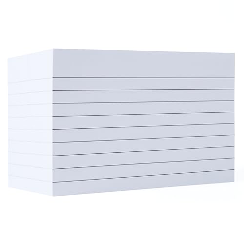 White Index Cards Revision Cards, 300PCS Flash Cards 3 x 5 One Ruled Side Study Cards for School Office Learning Note Taking