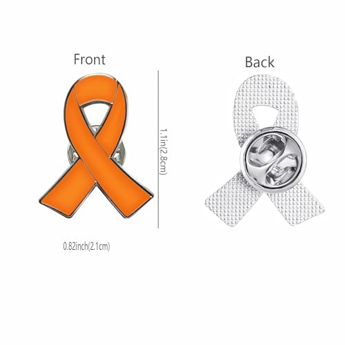 Image of Awareness Enamel Lapel Pin - Nickel and Gold Plated Ribbon Pin - Prevention and Awareness Ribbon - Jewelry Brooch Pin with Secure Clutch Back