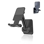 Generic Wall Mount Cell Phone Tablet Holder, Adjustable Extendable Stand for Bathroom Shower Kitchen Treadmill - Black