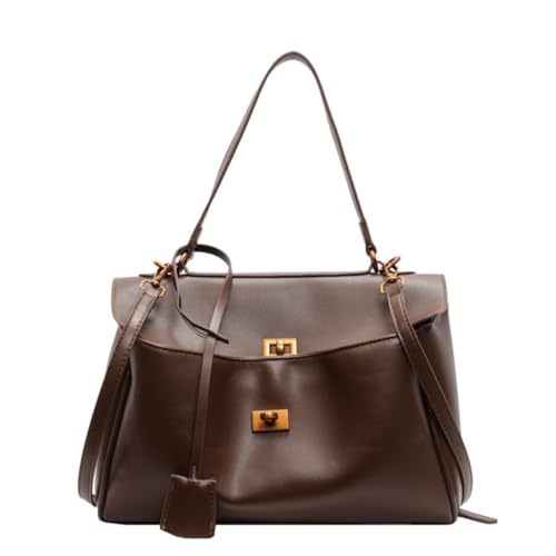 Bolso de mano mujer estilo vintage en gamuza marrón miniatura 1