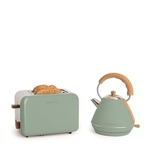 CREATE/PACK TOAST RETRO + KETTLE RETRO M/Grille-pain avec bouilloire vert sauge/Bouilloire 1 L