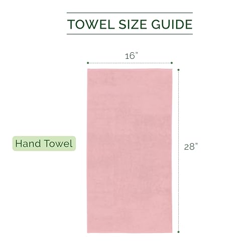 Image of Elegant Comfort Three Line Popcorn Towel Set for Bathroom 16 x 28 inches, Premium Hotel Quality 4-Pack Hand Towels, 100% Turkish Cotton, Soft and Durable, Quick Dry and Highly Absorbent, Dusty Pink