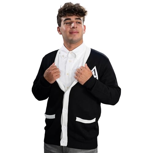 Revenge of the Nerds Tri Lambda Black with White Mens Costume Cardigan Sweater Halloween Costume Cosplay4