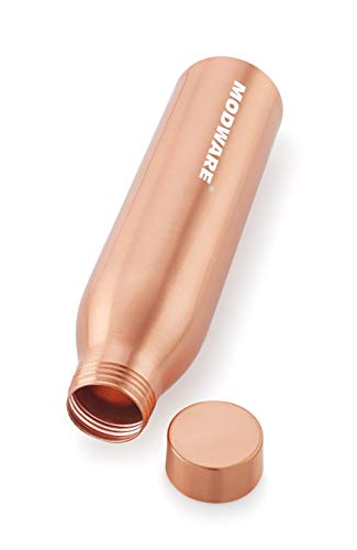 Image of Modware Copper Water Bottle 1000 ml with New Kopper Slim Stylish and Advanced Leak Proof Cap - 1 LTR Copper Bottle for Elder,Sports Men, Women and Gym