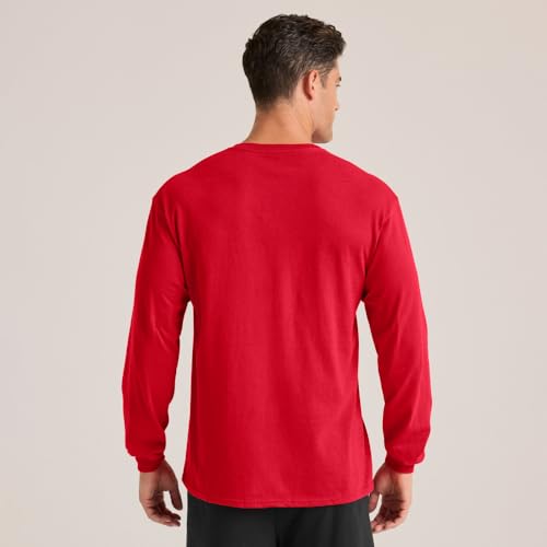 Soffe Mens Long-Sleeve Cotton T-Shirt, Royal, Small