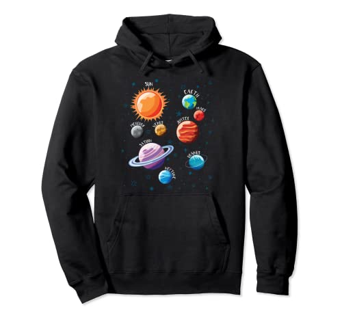 Camisa con sistema solar y planetas, espacio exterior Sudadera con Capucha