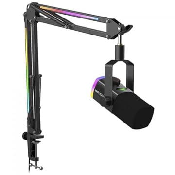 Microfone Gamer Fifine Ampligame Am8prot, Rgb, Usb/xlr, Preto, Com Braço Articulado