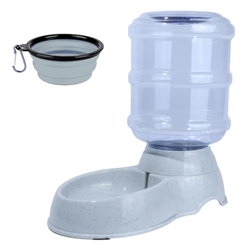 platos-para-perro, Pet Products BREEZEE Bebedero de 3.8 Lt Dispensador Automático de Agua para Perros, Gatos, Mascotas, Incluye Plato Plegable Garrafón para Agua Contenedor Dosificador,...