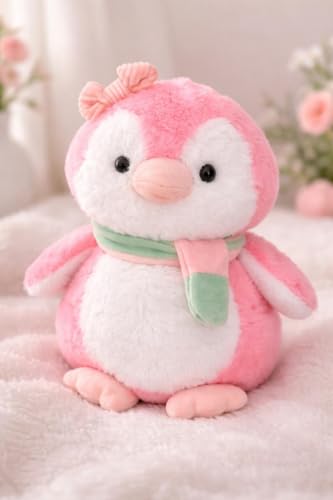Image of SCOOBA Pink Penguin with Scarf Soft Toys for Kids Babies (Pink Penguin with Scarf)