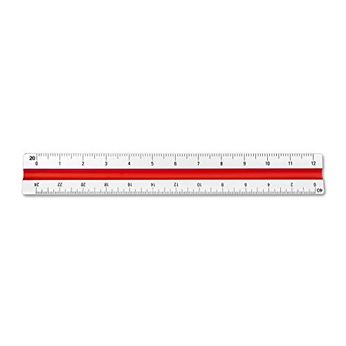 Image of Alumicolor Aluminum Engineer Color-Coded Solid Drafting Scale, 6IN, Silver