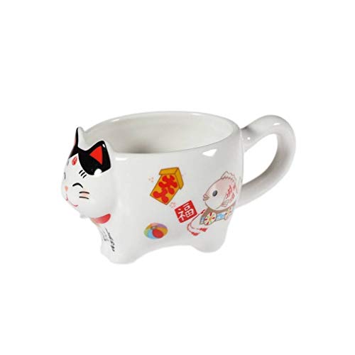 lachineuse - Tasse Japonaise - Décor Chat Maneki Neko - Design Original - Porte-Bonheur du Japon - Culture Nipponne - Décoration Japonaise - Idée Cadeau Japon Asie