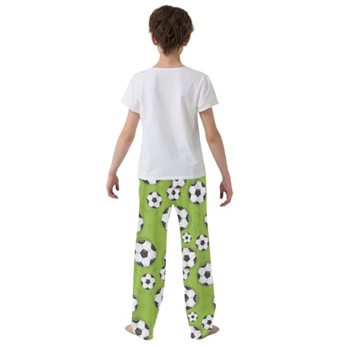 Boys' Pants Soccer Balls Bright Green Long Bottoms Jogger Pants Elastic Waist Trousers with Pockets S-XL3