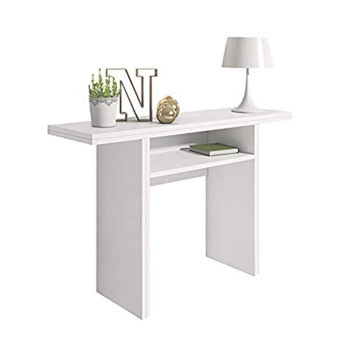 Selsey Italia Console d'appoint/Table Extensible, Bois, Blanc, 120 x 35/70 x 76