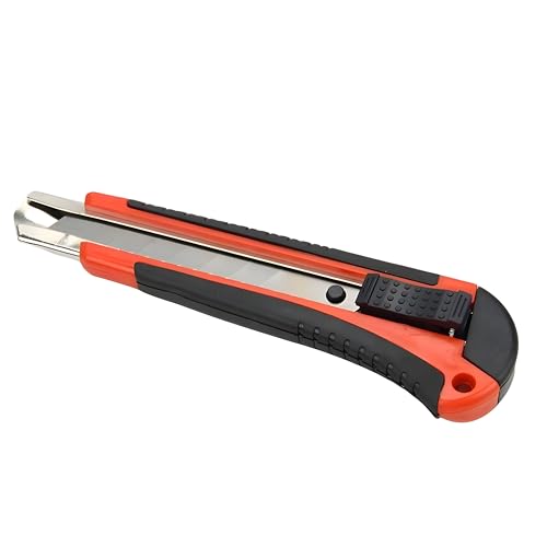Image of CLAPONE Utility Knife - Retractable Box Cutter with 18mm Wide Sharp Blade | Smooth Auto-Lock Mechanism for Cutting Cartons, Cardboard & Boxes | Perfect for Office & Home Use (Multicolor Cutter)