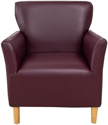 CRFATOP Stretch Mid Century Modern Armchair Slipcover 1-Piece PU Purple Accent Chair Covers with Arms Soft Waterproof Chair Slipcovers for Living Room Furniture Protector Office Reception Reading