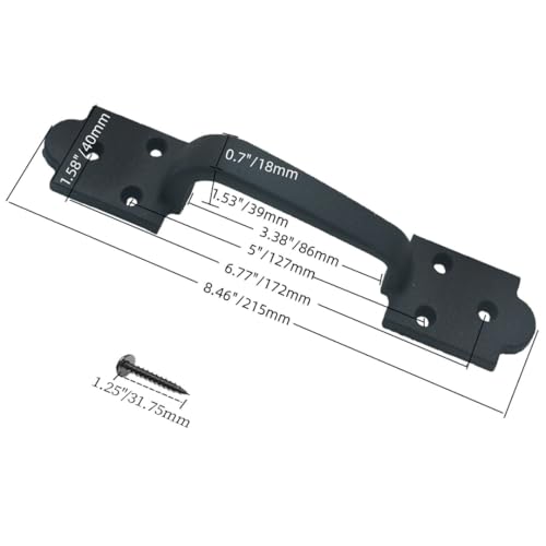 Image of 9 Inch Spade Barn Door Handle - Black Cast Iron Pull for Sliding Doors, Gates, Sheds, Fences, Closets - Indoor Outdoor Farmhouse Hardware