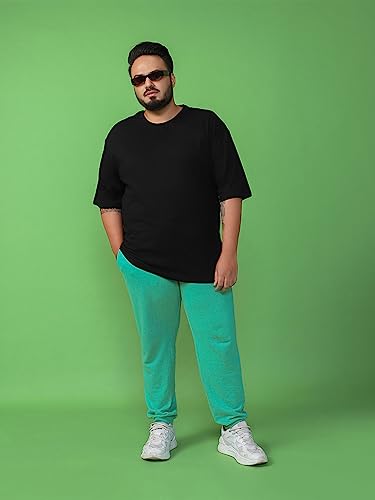 Image of Bewakoof Men's Solid Round Neck Half Sleeve Oversized T-Shirt
