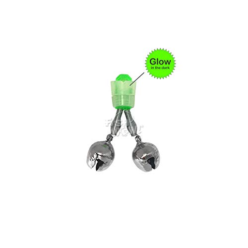 Fish Wow! Qty10 Fishing Glow Double Nickel Bells Alerts Bait Loud Alarm Bite Alarms Rod Clamp Tip Clip Bells Fishing Accessory #TOP1