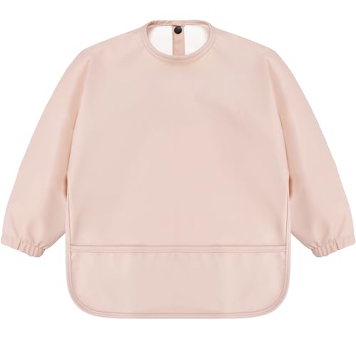 Accmor Long Sleeve Baby Bib, Full Sleeve Bib, Baby Toddler Waterproof Sleeved Bibs Smock, Machine Washable