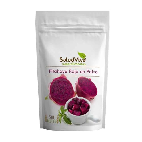 Pitahaya roja en polvo SaludViva 125 g | Fruta del dragón liofilizada para batidos, yogures y postres | Color rosa intenso natural, apta para veganos y sin gluten