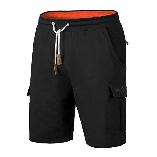 Mount Swiss - Pantalones Cortos Cargo para Hombre, con Bolsillos Laterales y 2 Bolsillos Traseros, con Cremallera, para Hombre, en Colores clásicos, Tallas S - 6XL, Negro, Extra Large