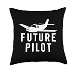 Future Pilot Aiplane Aviation Student Fly Plane Enthusiast Throw Pillow
