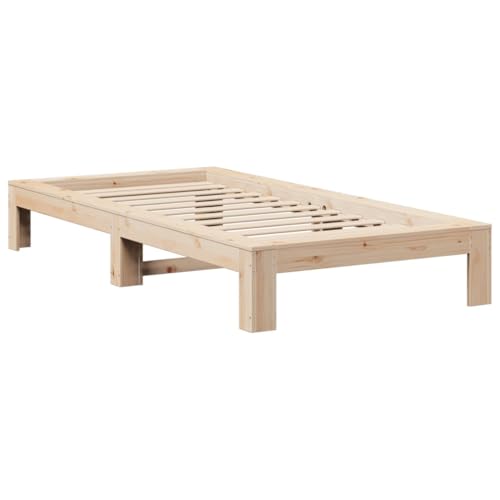 Image of vidaXL Bed Frame without Mattress 90x200 cm Solid Wood Pine