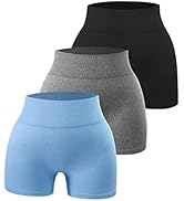 SPICE UNION Workout Shorts Womens for Running Yoga Biker Gym High Waist Spandex Ribbed Seamless A...