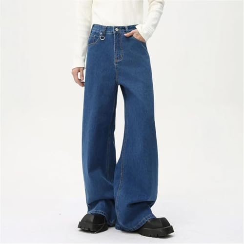 Men's Wear Straight Denim Pants Solid Color Wide Leg Versatile Jeans2