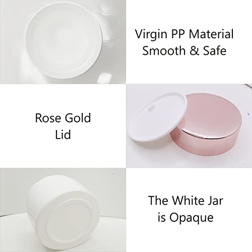 Image of ZENVISTA Empty White Cosmetics Jar with Rose Gold Cap for Cream-100gm[ZMJ16][Pack of 3 ]