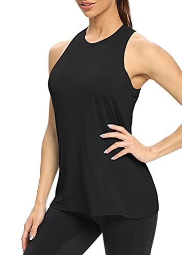 Mippo Long Workout Shirts For Women Tennis Tops Womens Athletic Tank Tops Gym Shirts Yoga Clothes High Neck Tank Top Workout Apparel Flowy Exercise Shirt For Women Black Xl #TOP3