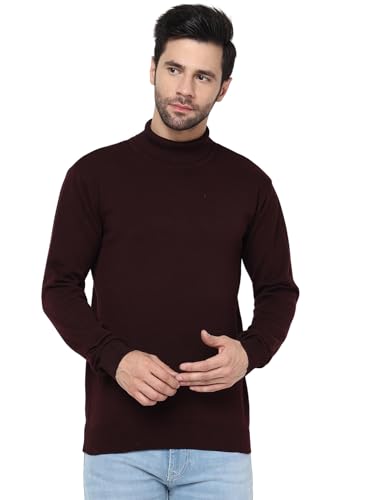 Image of JadeBlue Men's Slim Fit Solid T-Shirt, 100% Cotton Full Sleeve Tee, Stylish Round Neck Top for Office or Party, Comfortable Soft Feel